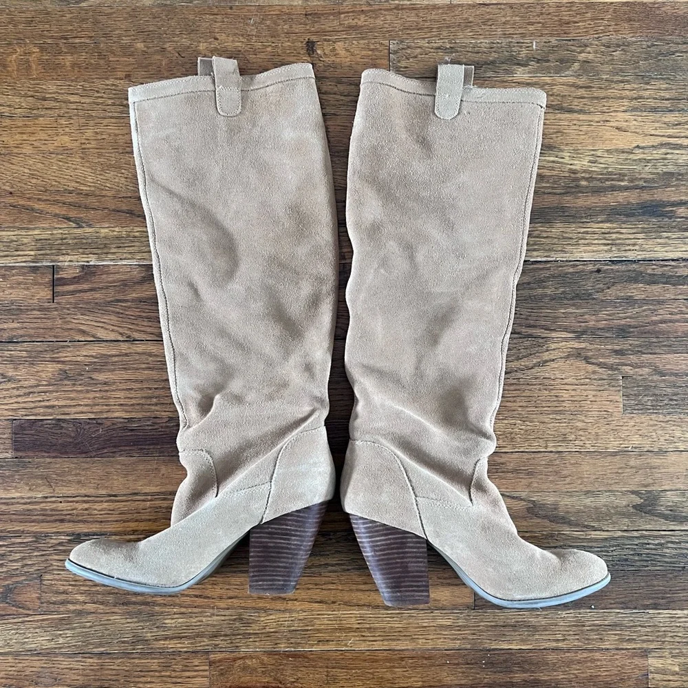 Genuine Suede Knee High Boots - Picture 1 of 7